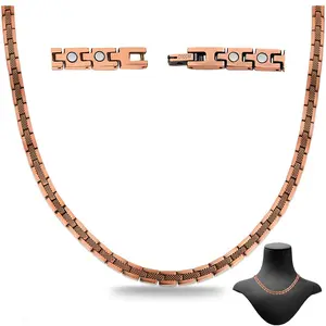 1pc Copper Necklace for Women Men,  99% Solid Pure Copper Magnetic Necklace ,Jewelry Gifts for Women Men-Adjustable Sizing Tool