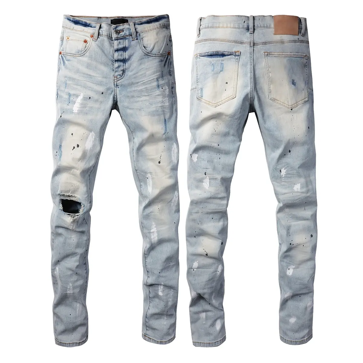 2026 new fashion men's jeans with ripped patch repair design, low-rise skinny jeans, sizes 28-40, branded jeans, street jeans, vintage jeans 9006