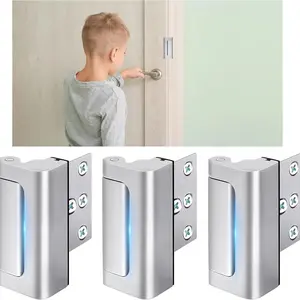 3 Pack Door Reinforcement Lock, 800 Lbs Anti-Kick Home Security, Child Proof Front Door Lock, Easy Install Kids Safety Lock, Easy Installation