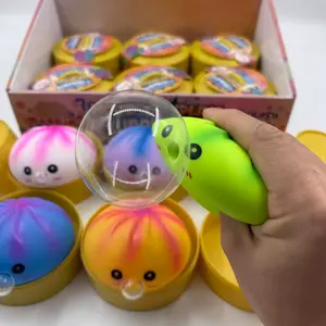 Bubble Blowing Squishy Dumpling Stress Relief Toy, 6 Blind Mystery Colors