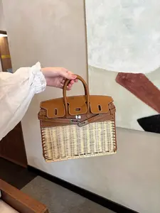 2026 New Fashion Women's Woven Bag, Handmade Straw Shoulder Crossbody Bag, Wedding Evening Party Gift, Stylish Handbag