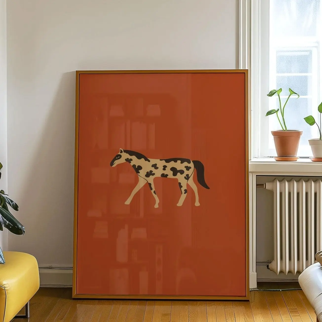 Spotted Horse Illustration, Rustic Horse Wall Art 0