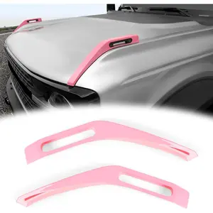 Trail Sight Cover Engine Hinge Hood Side Release Handles Decoration Exterior Accessories for Ford Bronco 2021 2022 2023 2024 2025, 2 Pack (Pink)