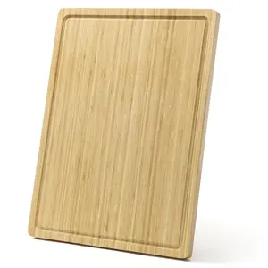 Extra Large Bamboo Cutting Board - Butcher Block, Deep Juice Groove, Knife-Friendly Deli Platter Serving Tray for Meat, Vegetables, Cheese, Knives