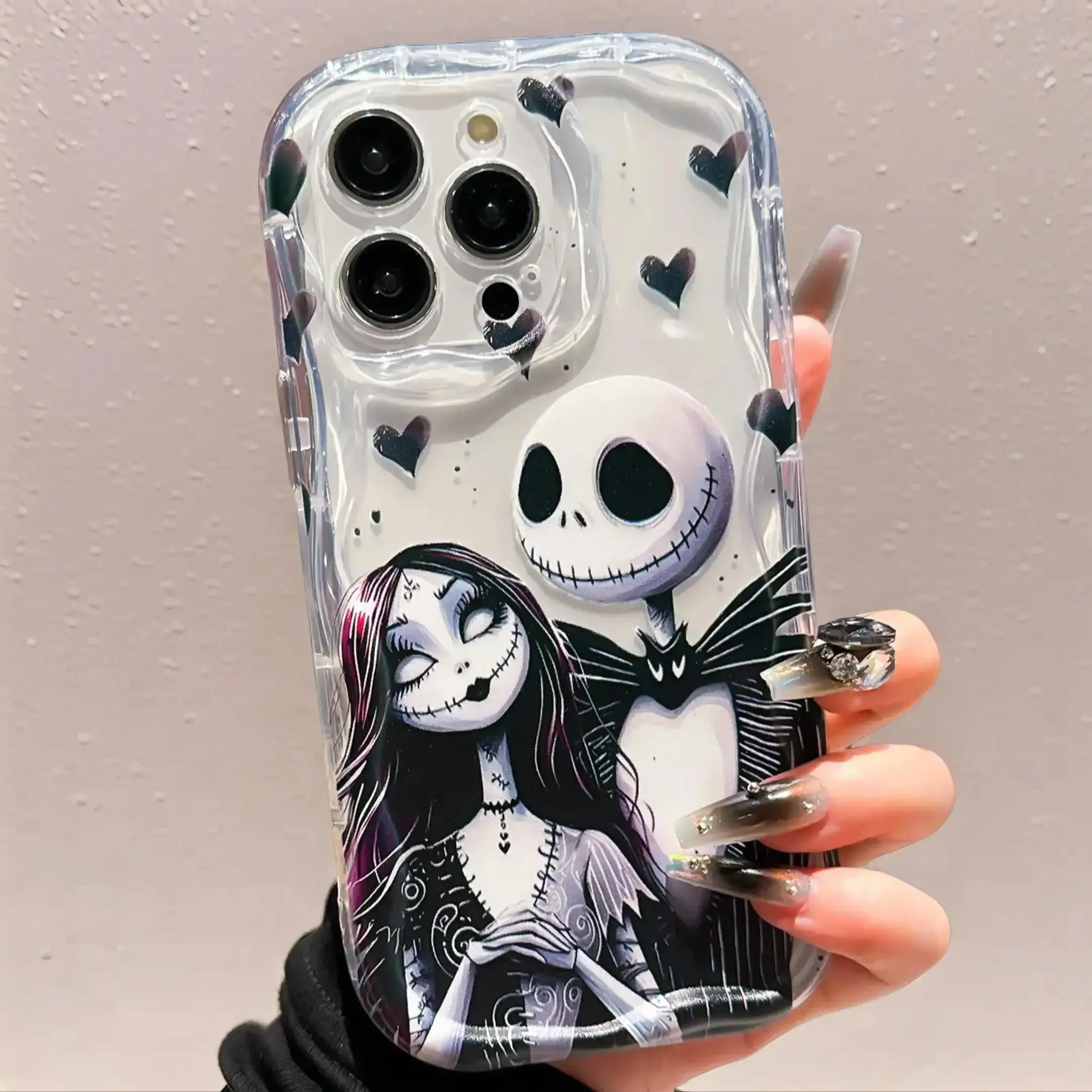 Halloween Horror Skull & Girl Pattern Clear Phone Case, Anti-drop Cellphone Protective Case, Shockproof Mobile Phone Cover for iPhone 7 8 11 12 13 14