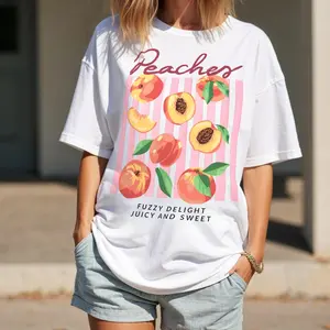 Comfort Colors Peach Shirt Peachy T-shirt, Feeling Peachy Farmers Market Shirt, Fruit Graphic Tee, Summer Fresh Fruit Aesthetic, Funny Summer Teacher Duty Gift