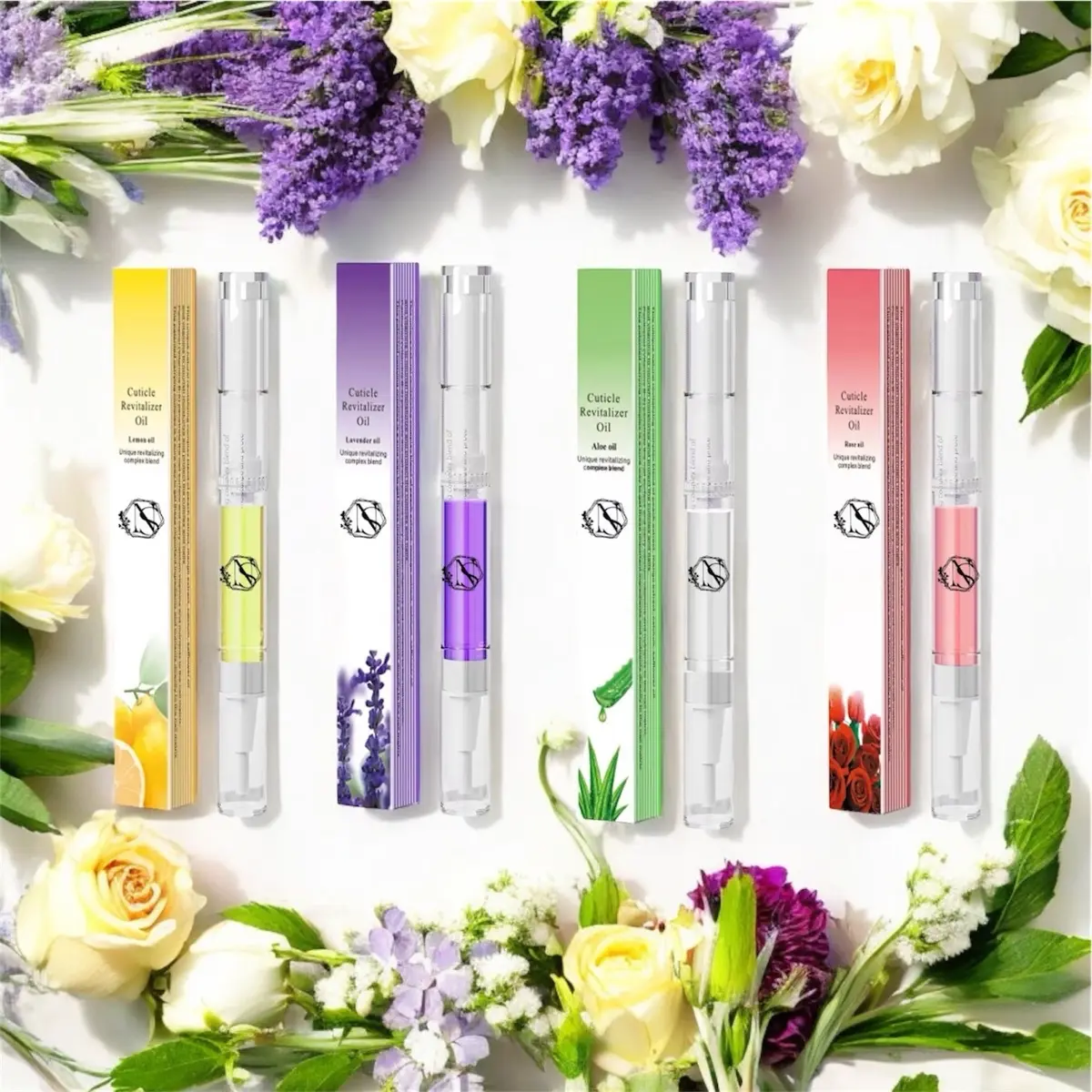 Set of 4 organic cuticle oils for nail care. Set of 4 organic cuticle oils for nail care.