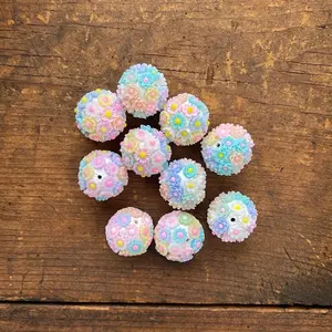 (FY16) 5pcs Fancy Pastel Flower Beads for Pen CLAY Version
