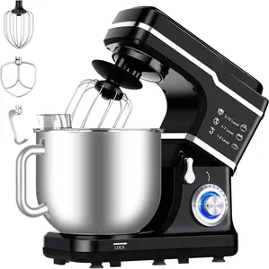 【GARVEE】7.5 QT Professional Electric Stand Mixer with 660W Motor, 10-Speed Control, Stainless Steel Bowl, LED Light, and Dishwasher-Safe Accessories available in Black and Silver