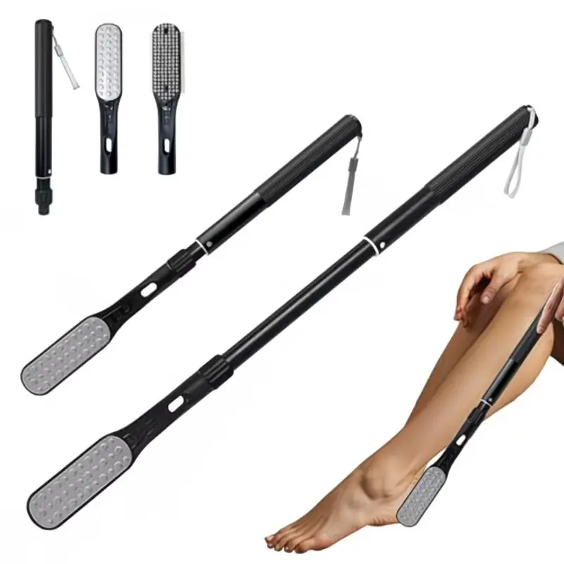 Toe Gap Cleaning Brush, 18.82"-25.98" Telescopic Toe Cleaning Brush Long Handle, Toe Scrubber for Deep Cleaning, Cleansing and Exfoliating for Women and Men Elderly