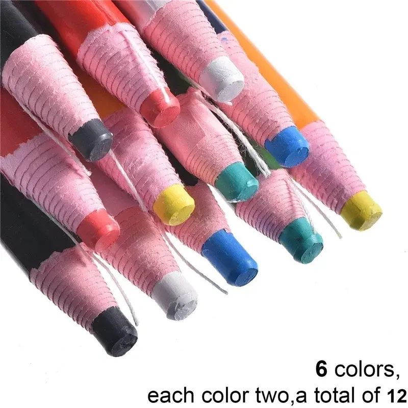 12 Color Sewing Chalk Markers No Cutting Textile Fabric Pens for Patchwork DIY Clothing Tools, Ideal for Quilting and Crafting Projects, Sewing Accessories and Supplies Crafts