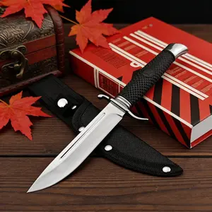 With Holster Russian NKVD Jungle Fixed Blade Knife High Hardness 440C Blade Nylon Fiber Handle Defensive Outdoor Knife EDC Survival Camping Knife Tool