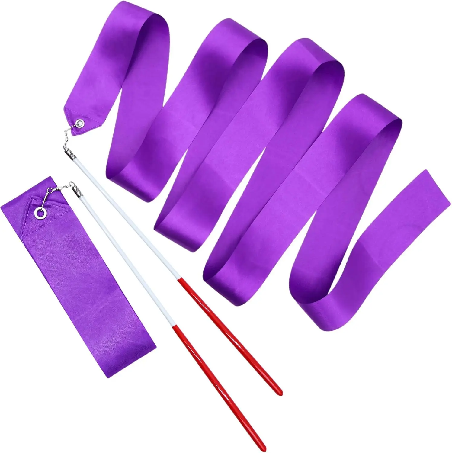 2pcs 78.7 Inch Rhythmic Dance Ribbons with Wands Twirling Dancing Streamers for Artistic Dancing Gymnastics Training