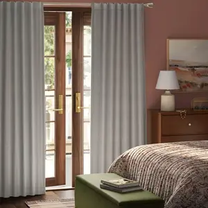 Blackout Corded Ribbed Curtain Panel - Threshold