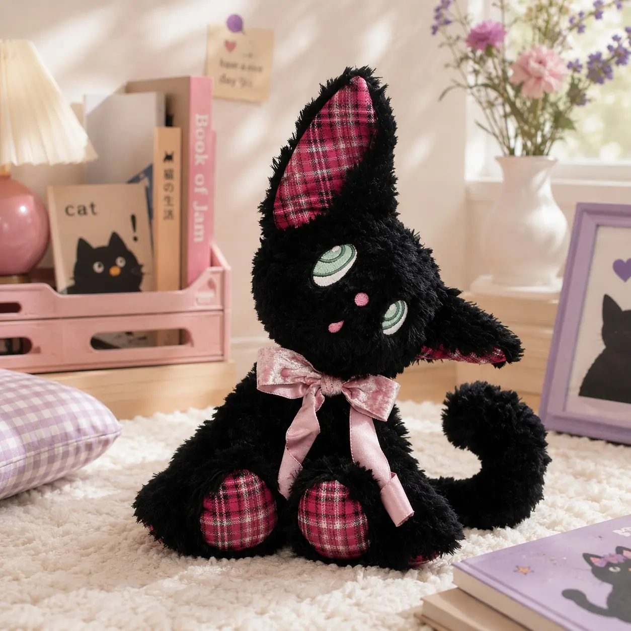 Pet Plush Toy, Adorable Cat Pillow, Cute Kitty Doll, Perfect for Cozy Bedroom, Sofa Decor, Ideal Gift Decoration