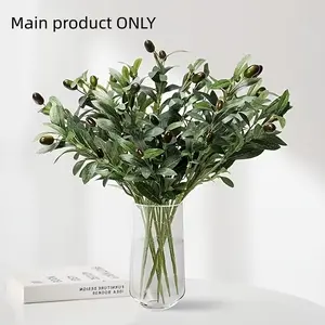Set of 6 Decorative Artificial Flowers, Olive Branches, Imitation Olive Greenery with Berry Stems, Home Decoration, Table Centerpieces, Festive Decor, Lifelike Artificial Flower