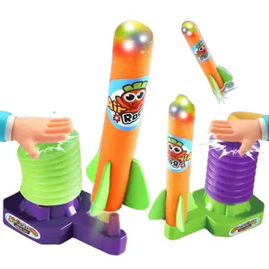 Foot-stomp Rocket Launcher – EVA Foam Rocket Bomb with Bubbled Foam, LED Flashing Lights, Launchable Bouncing Missile Toy