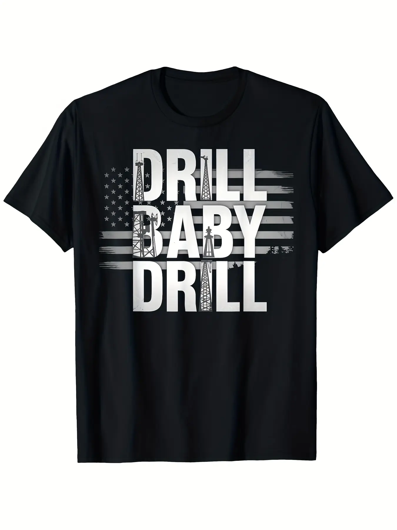 Drilling Rig Design Drill Drill Funny Oilfield Wor unisex soft cotton short sleeve t shirt, vintage graphic casual tee for men women teens, perfect birthday holiday gift for camping travel gym daily street  wear