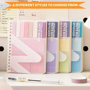 280-Sheet PET-Cased Multi-Functional Note Book (220 Sticky Notes + 60 Writing Pages) - Coil-Bound Design for Easy Page Turning - Portable, Durable & Versatile for Notes, Lists & Journaling
