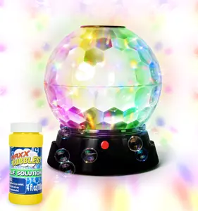 Disco Ball Bubble Machine- 9 Inch Tall with Colorful Disco Lights & Nonstop Bubbles for Parties, Weddings, and Celebrations