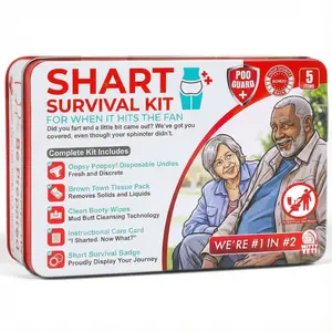 Funny Shart Survival Ultimate Poop PrankGag Gift Set Contains Wet Wipes Disposable Underwear Tissues and Hilarious Badge. Novelty Fart Potty Pack Greatfor Friends or Family Humorous,Toilet Paper,Laughing