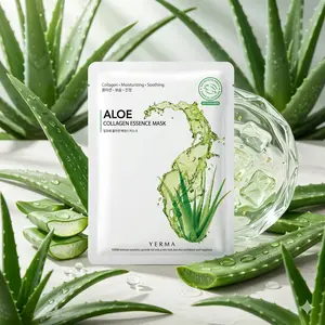 Korean Aloe Vera Collagen Essence Mask, Skin Repair Aloe Infusion, Restore Skin Texture and sooting
