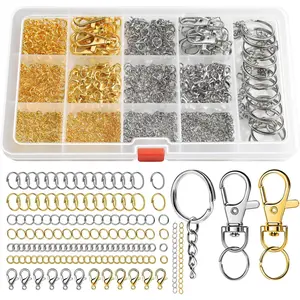 LEOBRO 968pcs Keychain Making Kit, Keychain Clip and Key Ring, Jump Rings for Jewelry Making, Lobster Claw Clasp, Key Chain Making Kit, for Keychains, Jewelry, Purse Making