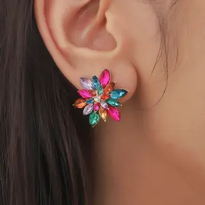 Vintage Bohemian Flower Shaped Stud Earrings