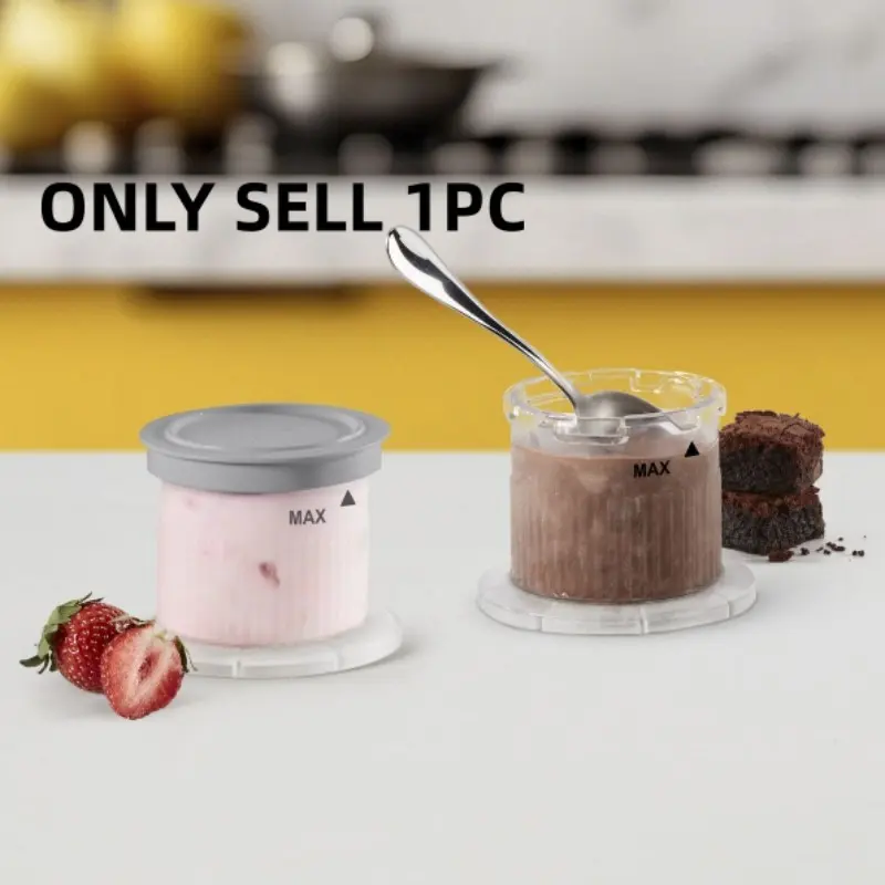 Dessert Cup for Cuisinart Fastfreeze Ice Cream Machine, Reusable Kitchen Mixing Cup with Lid, Perfect for Baking & Desserts, Durable Design, Kitchen Gadgets