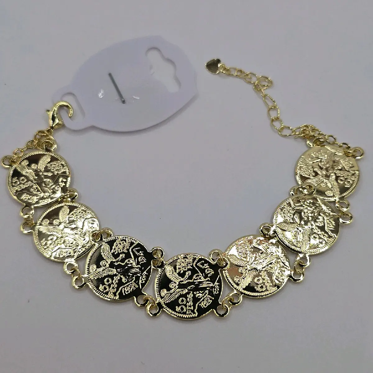 Centenario Coins Double Face Gold-Plated Fashion Bracelet, 8 Inches