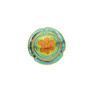 Cartoon Flower Glass AshTray  Colorful Smooth Gift