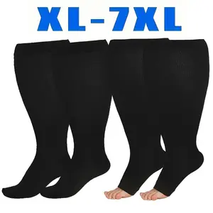 [20-30 mmhg Compression Socks] 1 Pair of Extra Large Size Compression Socks for Men and Women with Wide Calf, Knee Length 20-30 mmhg, Breathable and Circulation xl 2xl 3xl 4xl 5xl 6xl 7xl