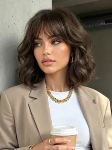 12 Inch Straight Hair Wig, Soft Synthetic Fiber, Natural Look, No Glue, Suitable for Daily Wear, All Seasons, Glueless Ready To Wear Wig