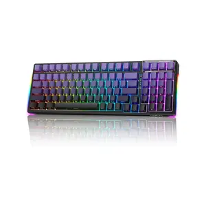 AULA F98 Creamy Mechanical Keyboard, RGB Backlit Full Size Tri-Mode for PC/Xbox/PS5/Mac, Hot Swappable Keyboard, Gaming Keyboard, Gasket Structure, Side-Print PBT keycaps, with Numberpad, Custom Drive Macros