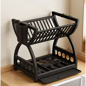 Bowl and plate rack, kitchen multi-functional shelf, countertop draining rack, kitchen shelf, bowl and dish draining rack, multi-functional cabinet for storing bowls, dishes, chopsticks, plates and knives