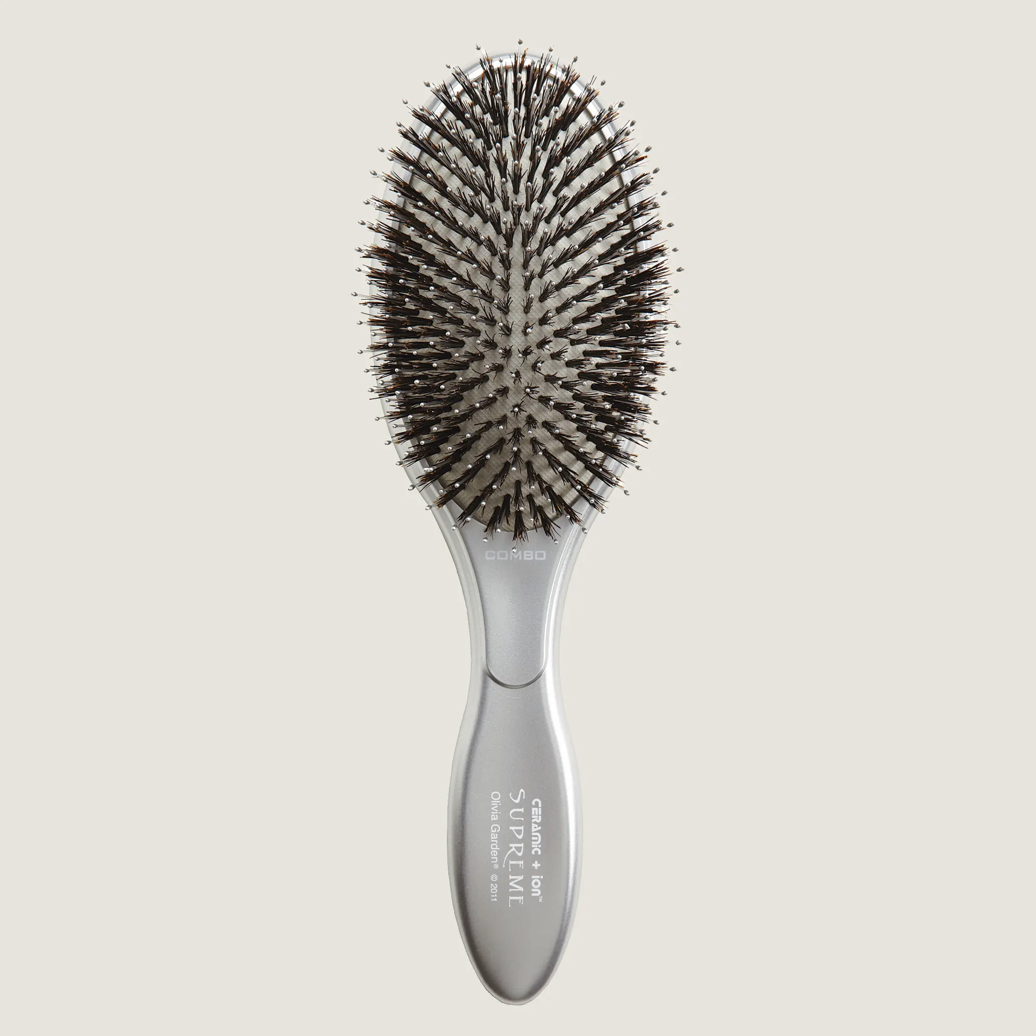 Olivia Garden Supreme Styler - Natural Bristle Hair Brush for Shine, Smoothing & Detangling