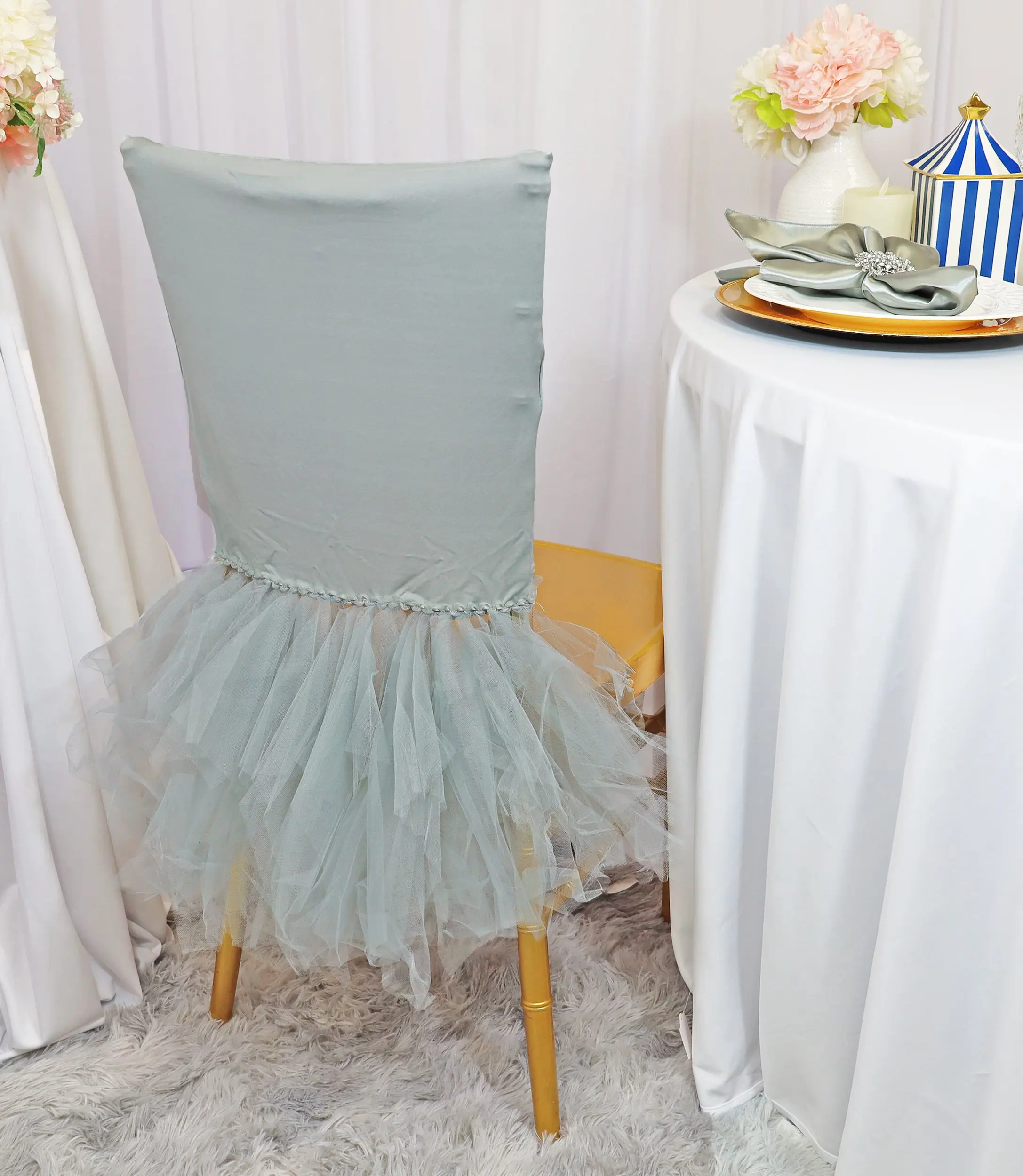 Ballerina Spandex Chiavari Chair Cover - Silver (1pc)