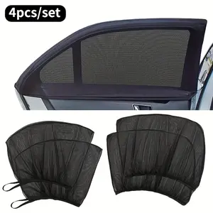 4-Piece Car Window Sunshade Set, Front & Rear Privacy Screens for Cars & SUVs, Breathable Mesh, Easy Install – Sun Protection, Glare & Insect Reduction, Foldable Sunshade Cover