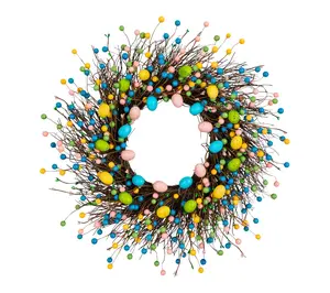 Nearly Natural 24" Easter Eggs Artificial Wreath