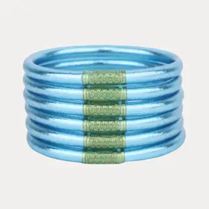 Azure All Weather Bangles® (Set of 6) - Serenity Prayer