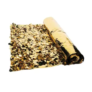 3 ft. x 15 ft. Gold Shimmering Metallic Floral Sheeting Backdrop