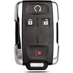 Key Fob Shell Case Replacement For Chevy Silverado,Colorado,GMC Canyon,Sierra 2014,2015,2016,2017,2018,2019,2020,2021 Keyless Entry Remote Control 4 Button Pad Outer Cover