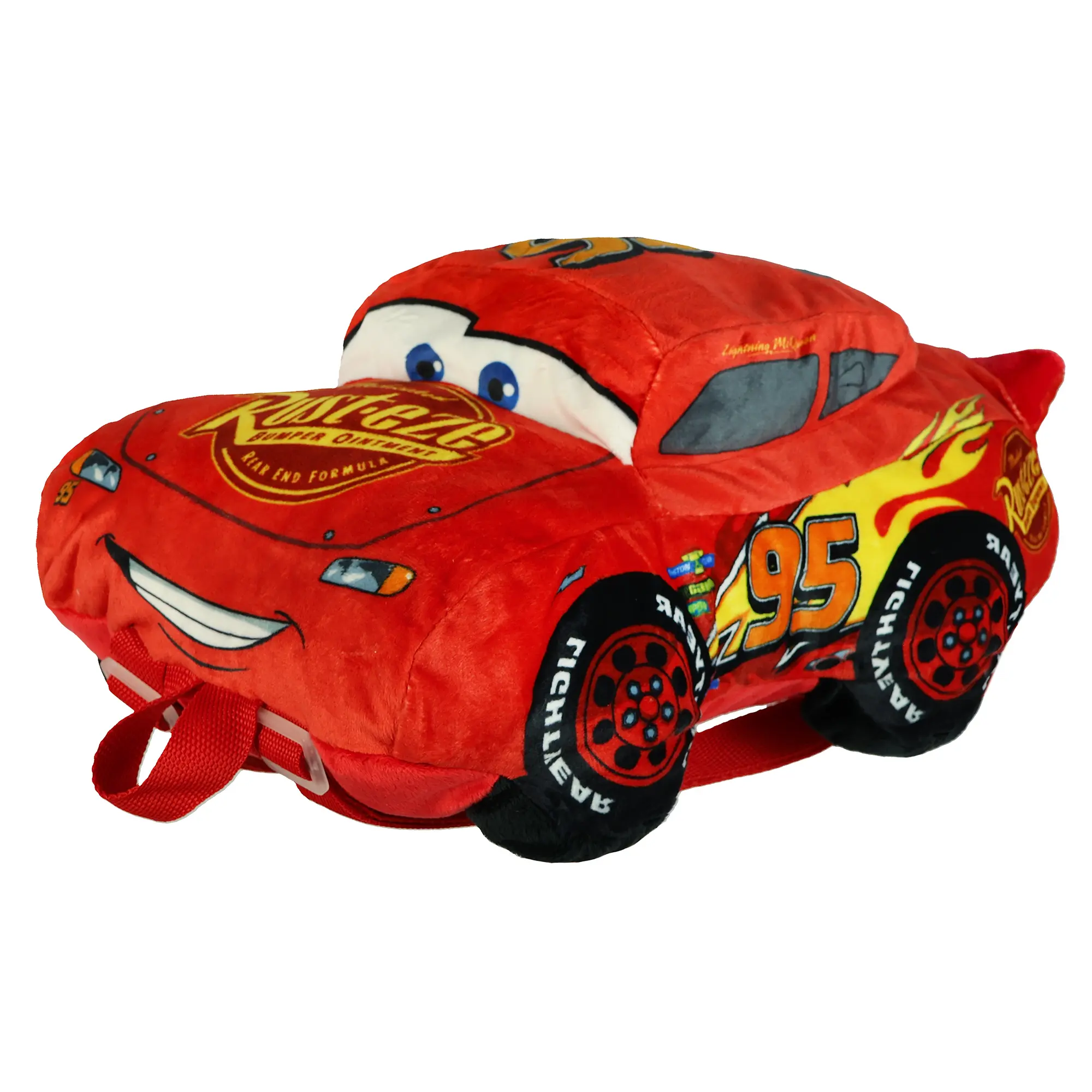 Disney Cars Mini Backpack Lightning McQueen Character 12" Soft-Shell Bag with Adjustable Shoulder Straps