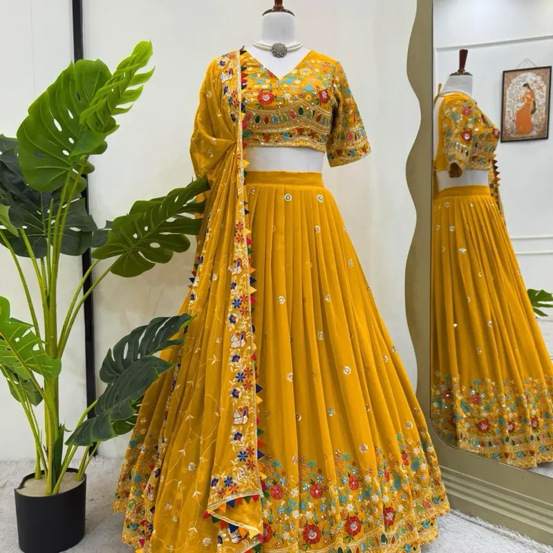 Lehnga Premium Quality Georgette fabric with Multicolor & Sequence Work Available in Different Colors and Sizes Perfect for Any Occasions Elegant Fit Asian Clothes