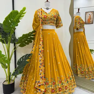 Lehnga Premium Quality Georgette fabric with Multicolor & Sequence Work Available in Different Colors and Sizes Perfect for Any Occasions Elegant Fit Asian Clothes