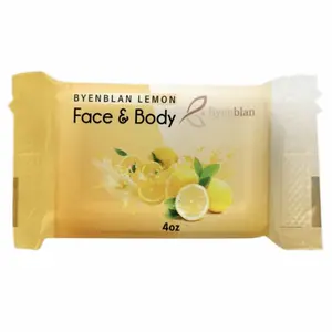 Byenblan Lemon Face & Body Soap - Citrus Glow, Floral Design, Unisex Beauty, Soft Cover, 4oz, Refreshing Cleansing