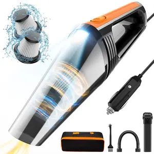 Vacuum, Portable  Vacuum Cleaner High Power 8000Pa, Small 12V Handheld Vacuum with LED Light,16.4Ft Corded, Deep Detailing Cleaning Kit of  Interior with Dry for Men/Women