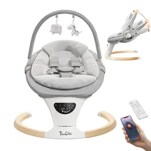 TimChic Baby Swing for Infants & Baby Rocker with 5-Point Seat Belt 5 Sway Speeds 12 Lullabies LCD Screen 3 Levels Intelligent Timing Remote Control TikTokShopBlackFriday