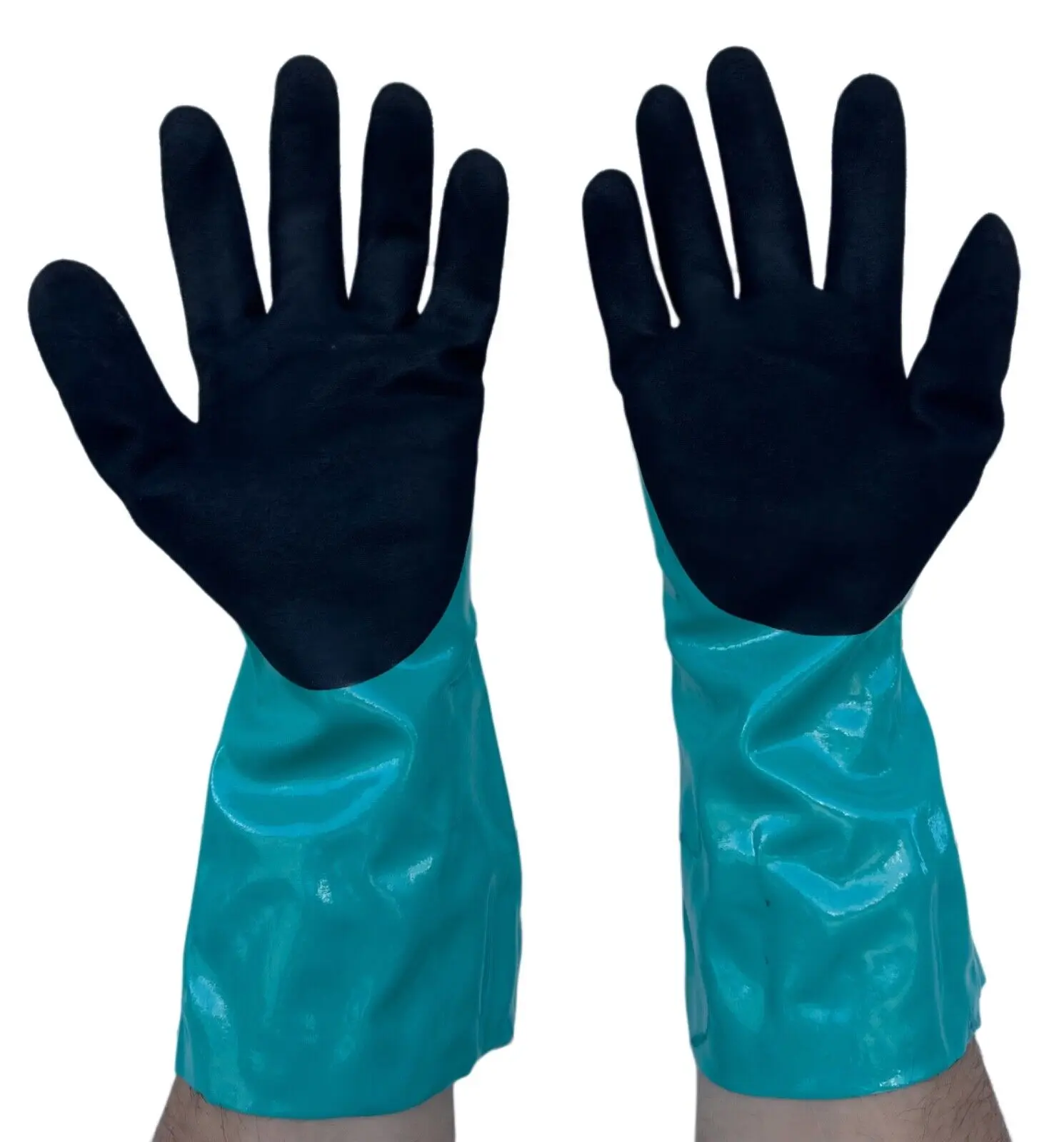 PVC and nitrile fully-coated liquid proof work glove, Sand Palm Finish