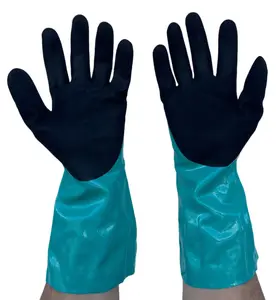 PVC and nitrile fully-coated liquid proof work glove, Sand Palm Finish